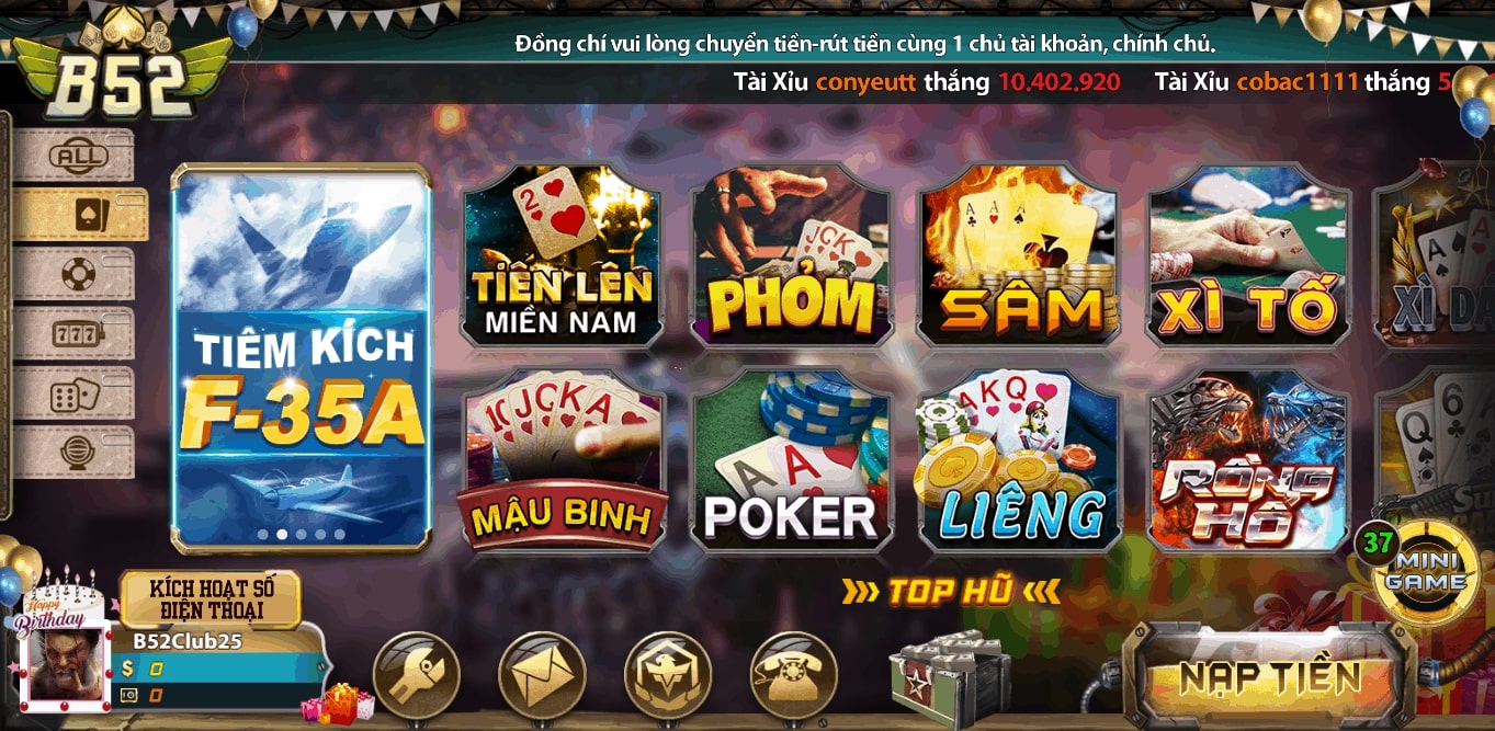 B52 CLUB nạp rút nhanh chóng