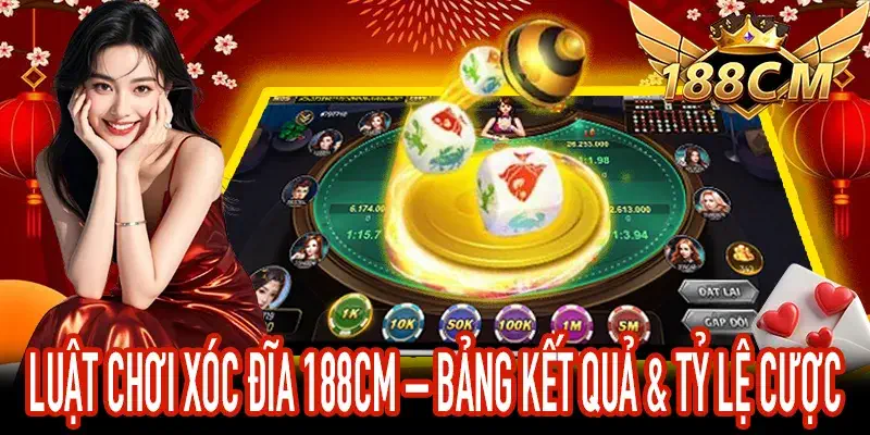 Luật Chơi Xóc Đĩa 188CM và bảng kết quả cùng tỷ lệ cược